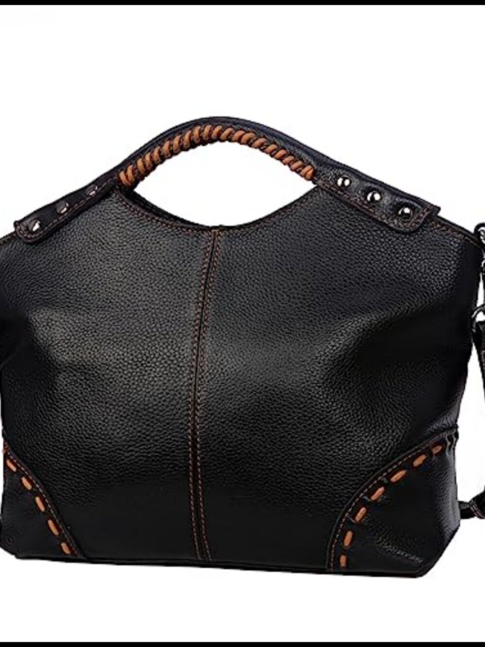 Leather Satchel Crossbody Bag Cowhide Removable Strap Everyday Tote